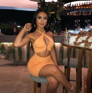 Sexy Halter Hip Package Dress Sleeveless Casual Clothing Womenswear