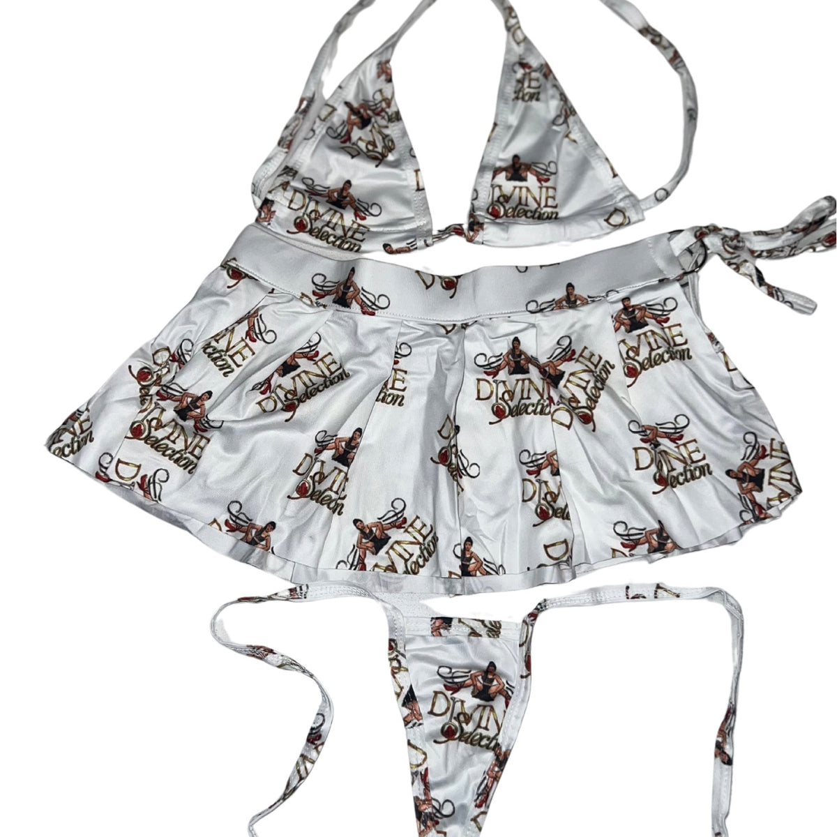 Exotic Dance Wear White Marble Divine Selection Three Piece