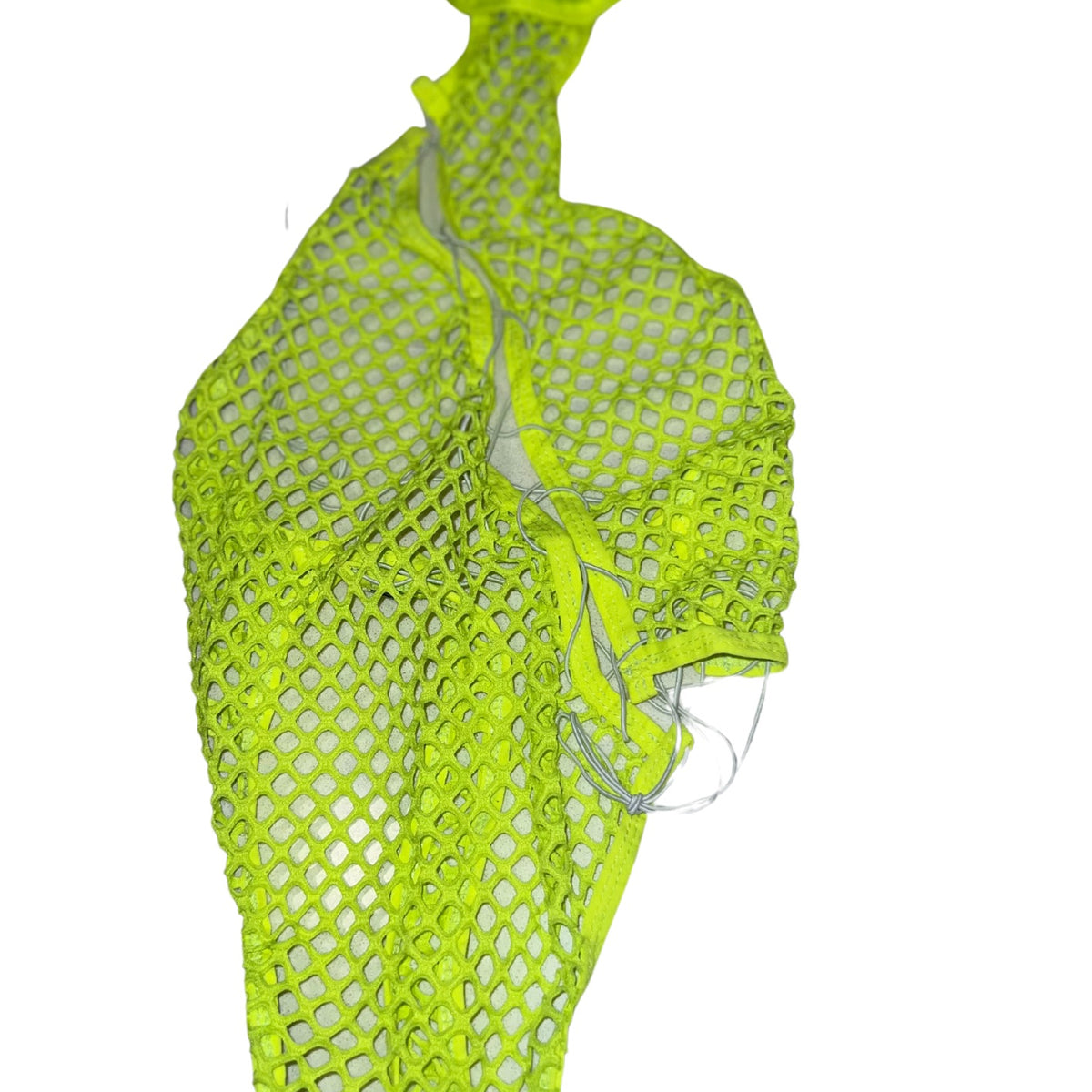 Exotic Dance Wear Lemon-Candy Laced and Net Strip Outfit