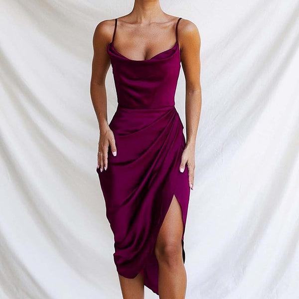🔥 The Ultimate Satin Dinner Date Dress – Elegance & Allure