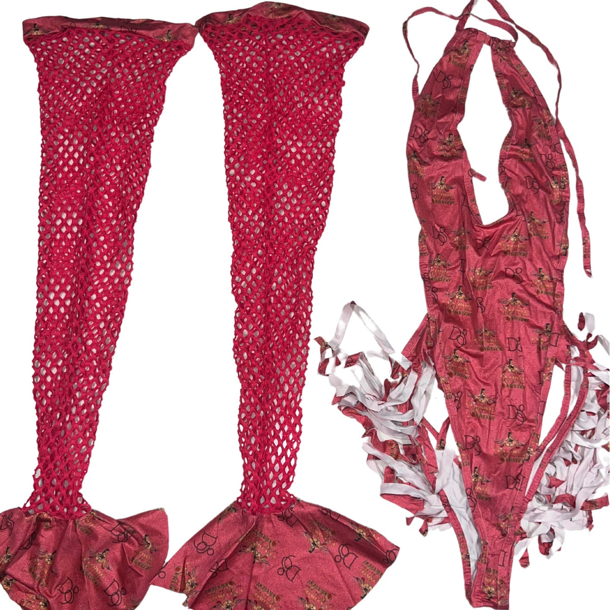 Exotic Dance Wear Rose Divine Selection One Piece with Stockings