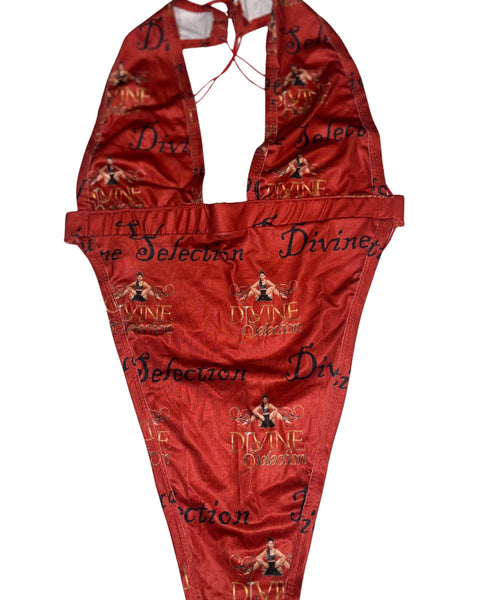 Exotic Dance Wear Red Sexy One Piece