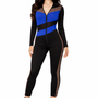 Printed Panel Long Zip Jumpsuit homebodybaddiese Comfort Crop Fabric Top