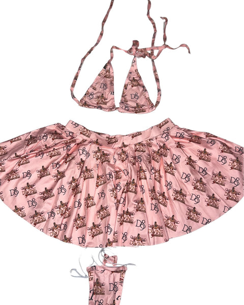 Exotic Dance Wear Two Piece with Skirt Divine Selection