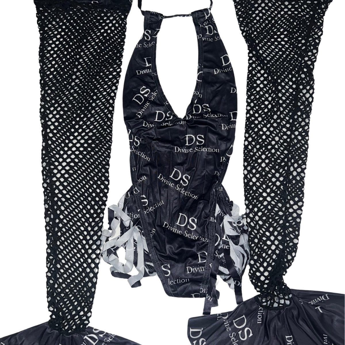 Exotic Dance Wear One Piece Divine Selection With Fishnet Stockings