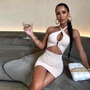Sexy Halter Hip Package Dress Sleeveless Casual Clothing Womenswear