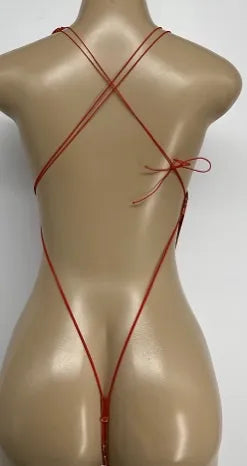Exotic Dance Wear Red Sexy One Piece