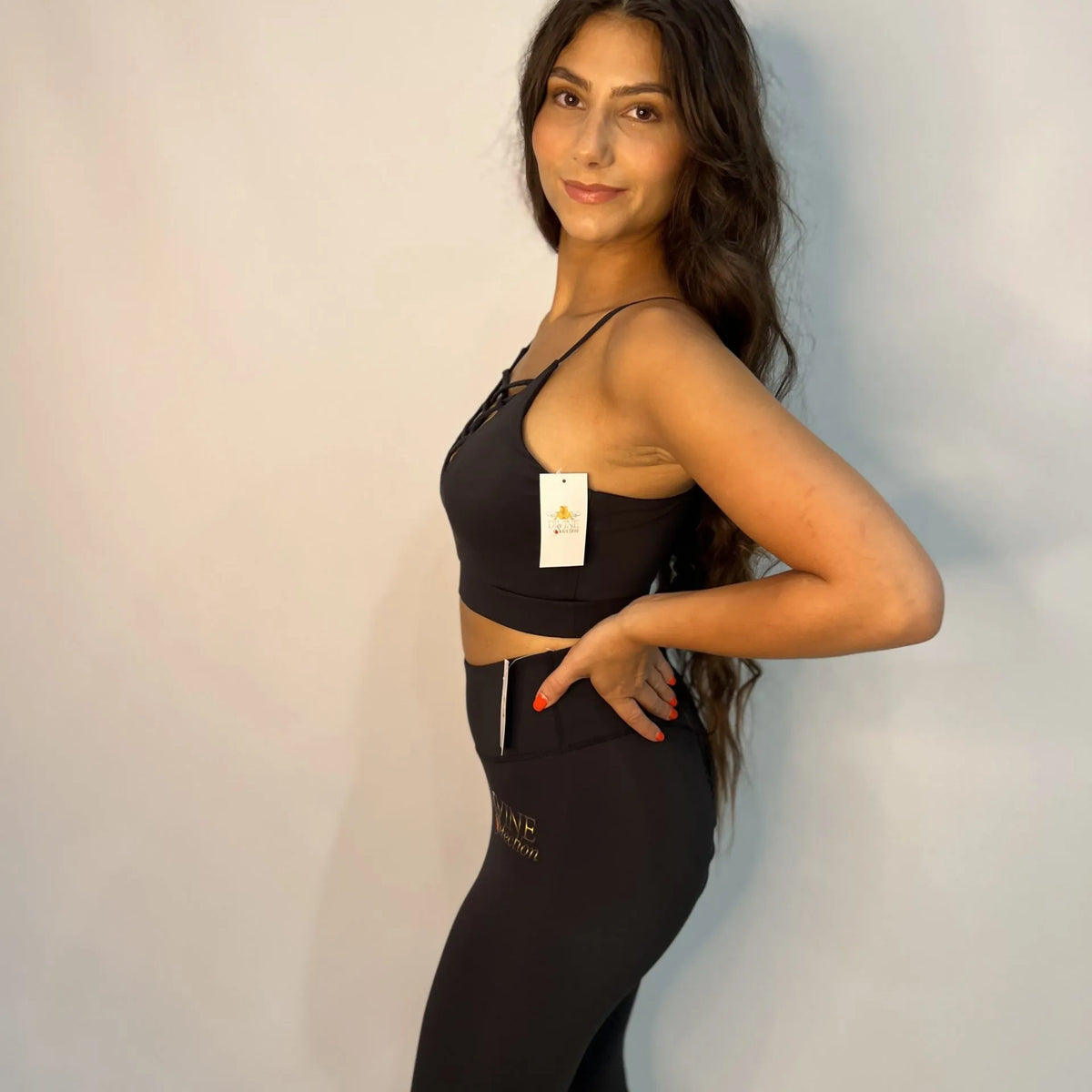 Divine Selection Two Piece Set Leggings and Yelete Criss Cross Bralette