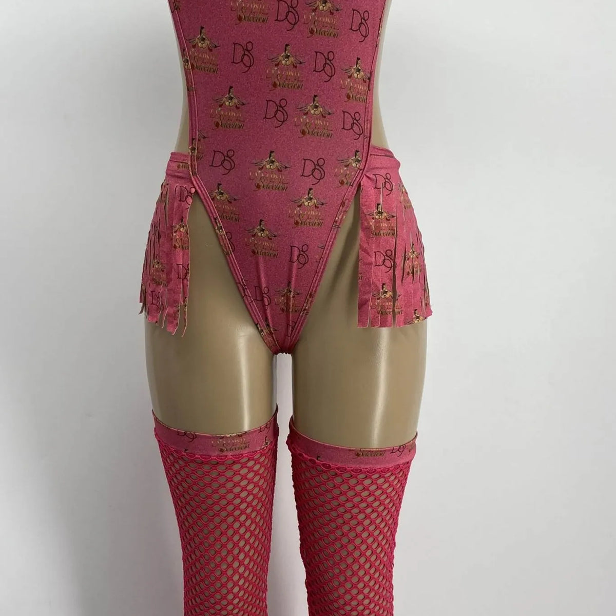 Exotic Dance Wear Rose Divine Selection One Piece with Stockings
