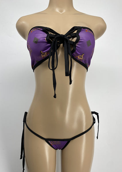 Lavender Lace-Up Two-Piece Dance Set