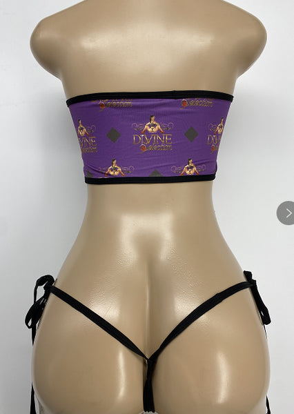 Lavender Lace-Up Two-Piece Dance Set