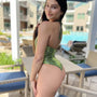 High-Cut Snake Print Swimsuit