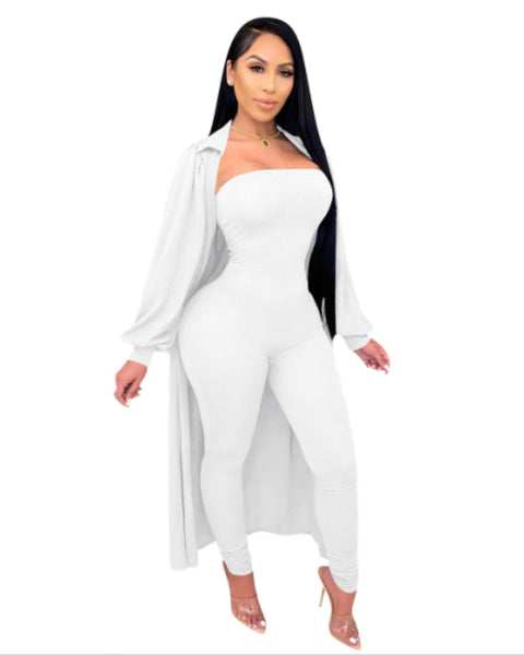 Knit Jumpsuit and Cardigan Set