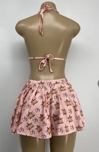 Exotic Dance Wear Two Piece with Skirt Divine Selection
